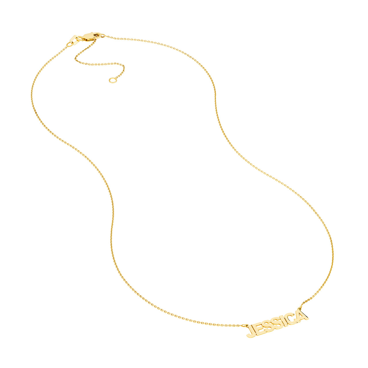 Personalized Block Font Nameplate Necklace