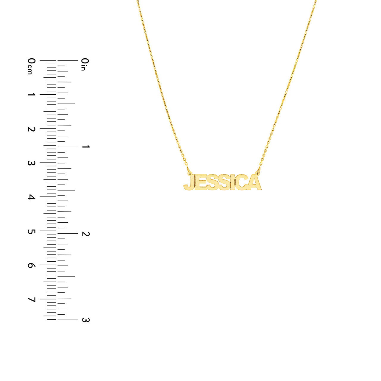 Personalized Block Font Nameplate Necklace