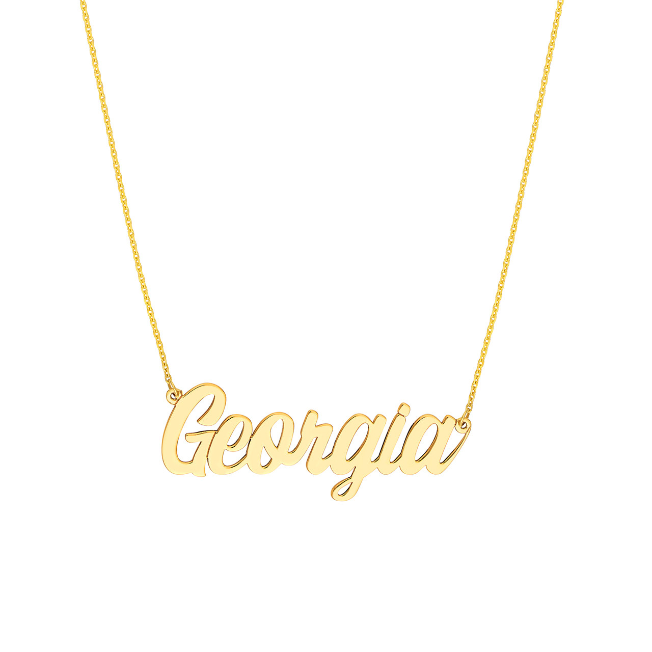 Personalized Script Font Nameplate Necklace