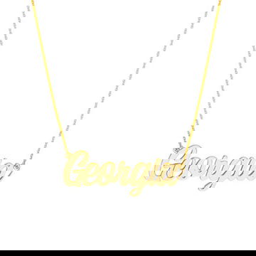 Personalized Script Font Nameplate Necklace 0