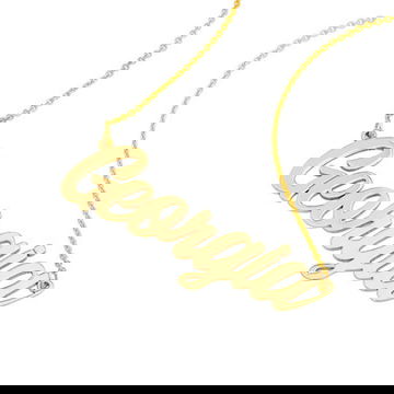 Personalized Script Font Nameplate Necklace 1