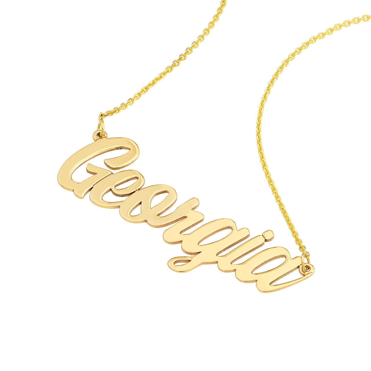Personalized Script Font Nameplate Necklace