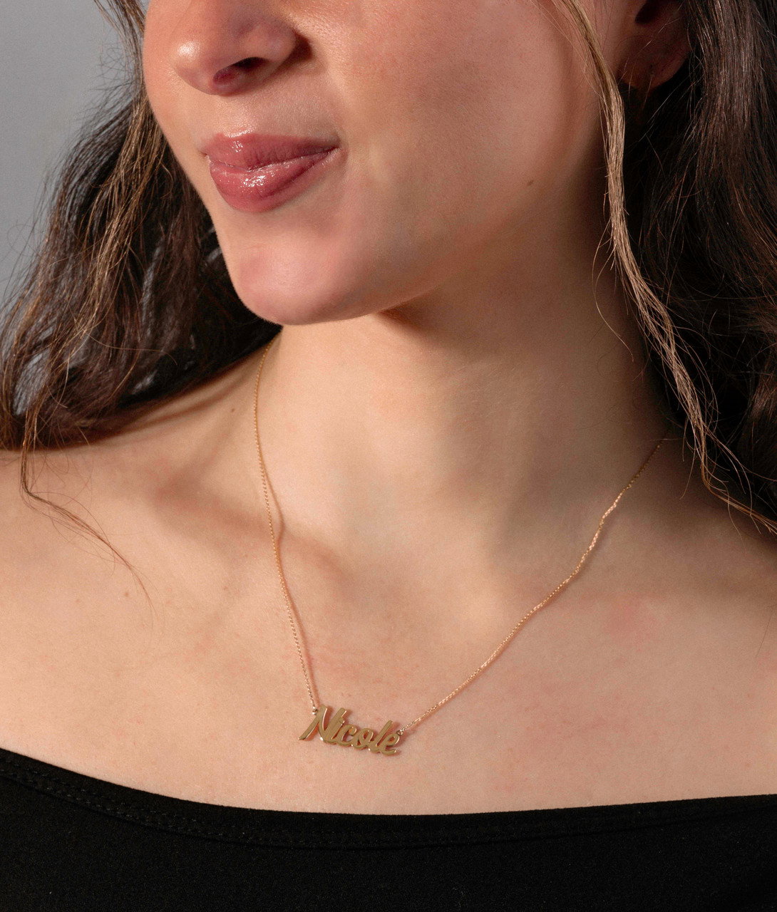 Personalized Script Font Nameplate Necklace