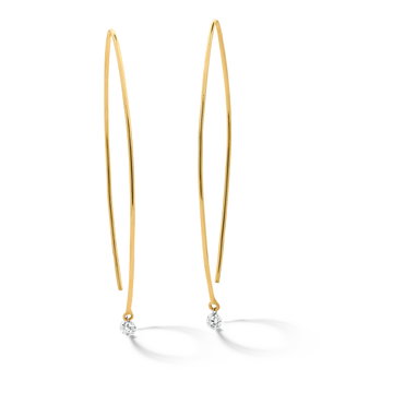 Elongated Diamond Drop Earrings In White Gold 18K
