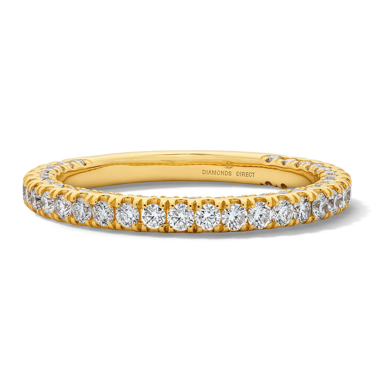 Three Sided 3/4 Way Wedding Band by Adorette