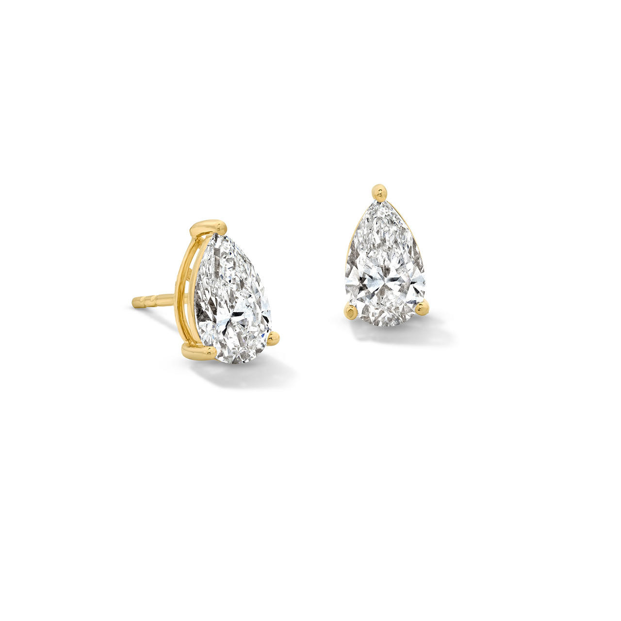 Pear-Shaped Lab Grown Diamond Stud Earrings