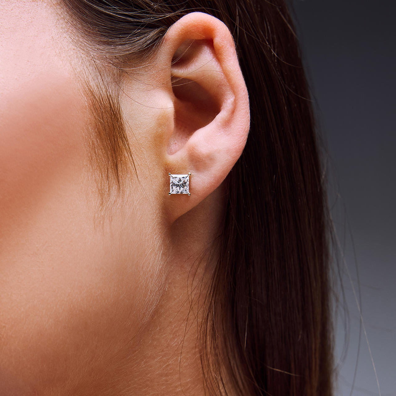 Princess Lab Grown Diamond Stud Earrings