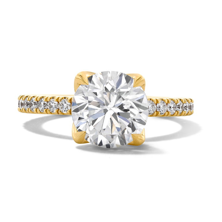 Tulip Prong 3/4 Way Diamond Engagement Setting by Adorette In Yellow Gold 14K
