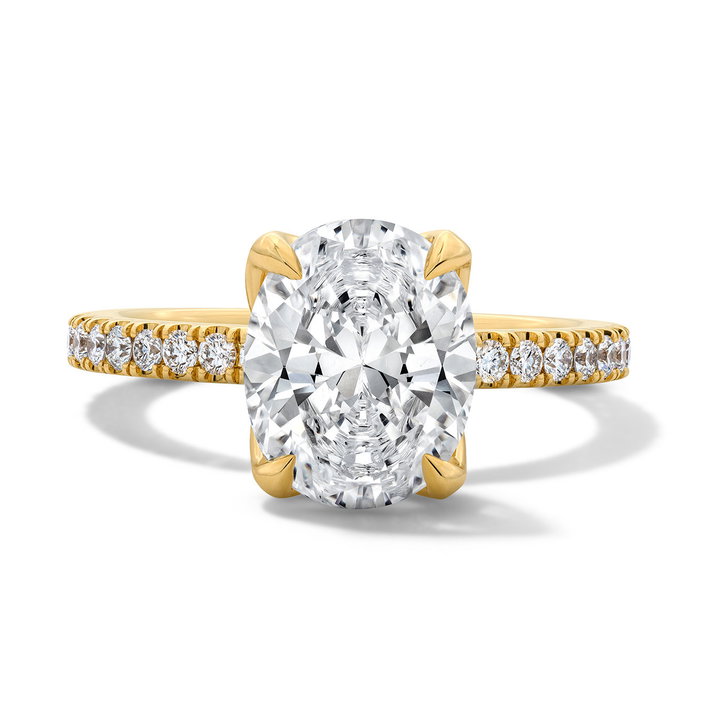 Tulip Prong 3/4 Way Diamond Engagement Setting by Adorette In Yellow Gold 14K