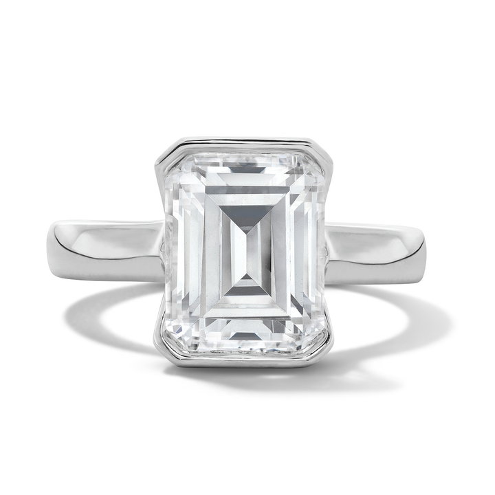 Half Bezel Engagement Setting by Adorette In White Gold 14K