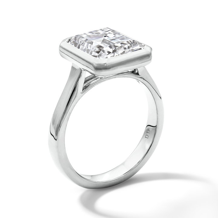 Modern Bezel Engagement Setting by Adorette In White Gold 14K