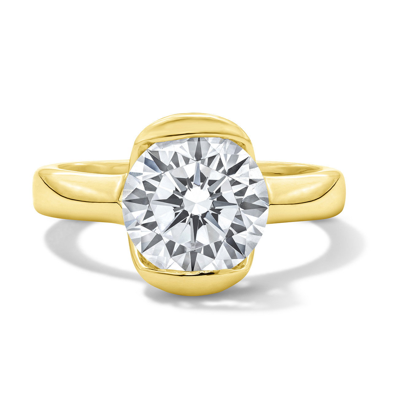 Half Bezel Solitaire Engagement Setting by Adorette 0
