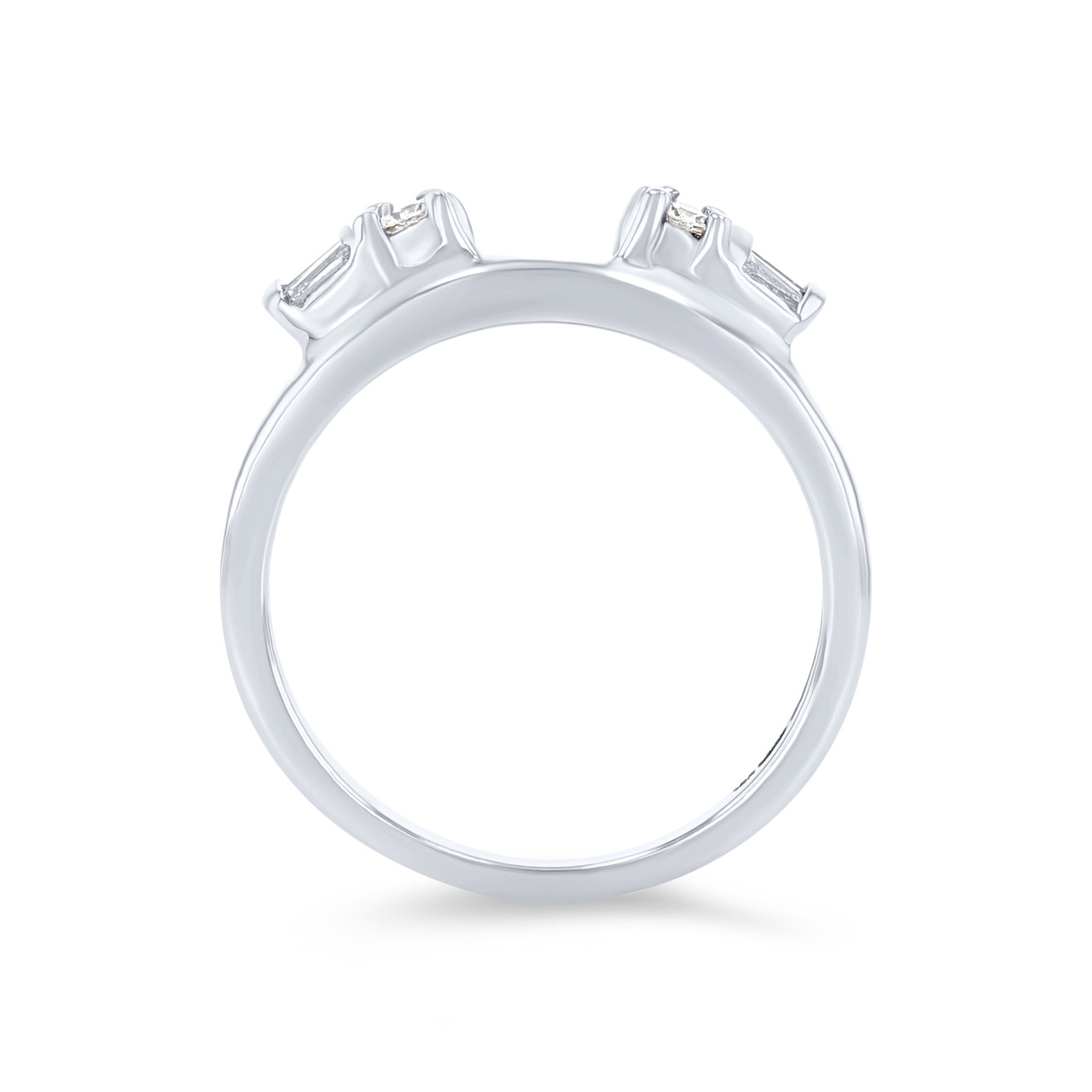 Bar Set Baguette and Round Diamond Ring Wrap by True Romance