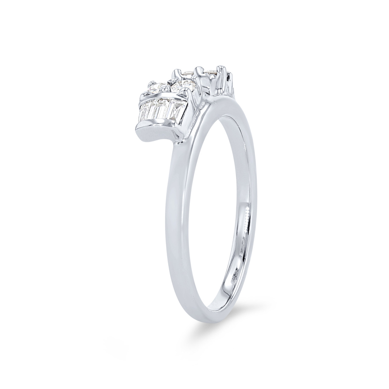 Bar Set Baguette and Round Diamond Ring Wrap by True Romance