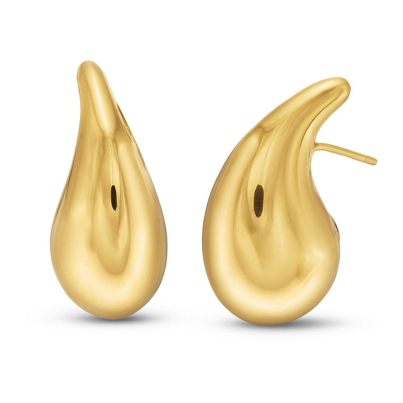 Sculptural Teardrop Gold Earrings