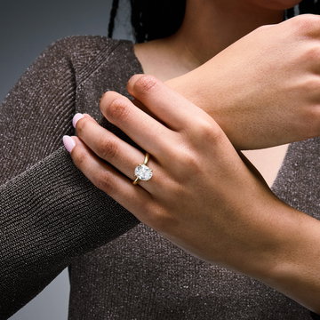 Michael M. Solitaire Hidden Halo Engagement Setting In Yellow Gold 18K