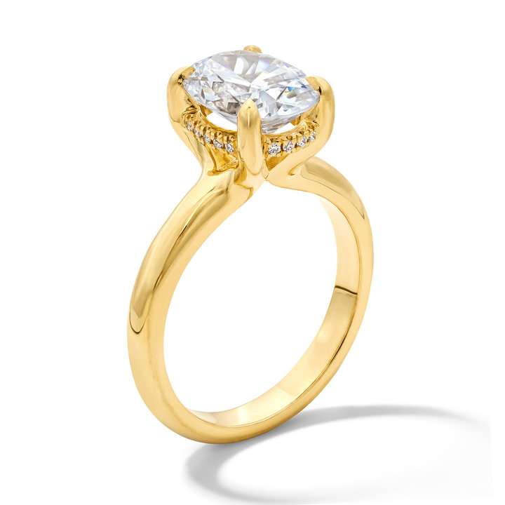 Michael M. Solitaire Hidden Halo Engagement Setting In Yellow Gold 18K