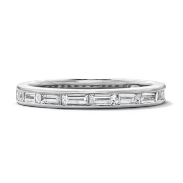 Michael M. Baguette Diamond Channel Wedding Band In White Gold 18K