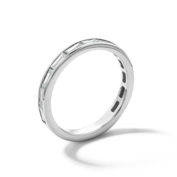 Michael M. Baguette Diamond Channel Wedding Band In White Gold 18K