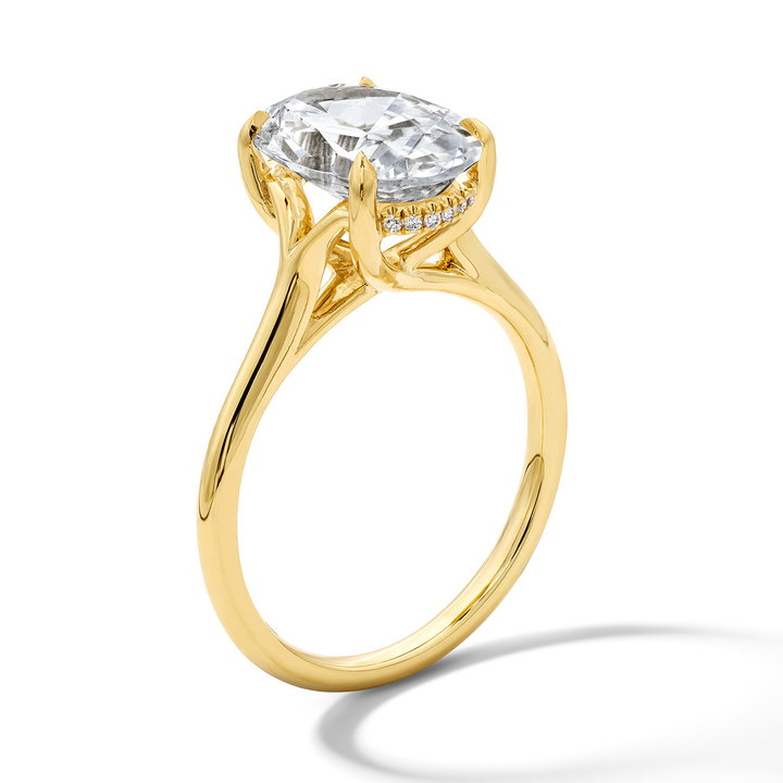 Michael M. Crown Hidden Halo Solitaire Engagement Setting In Yellow Gold 18K