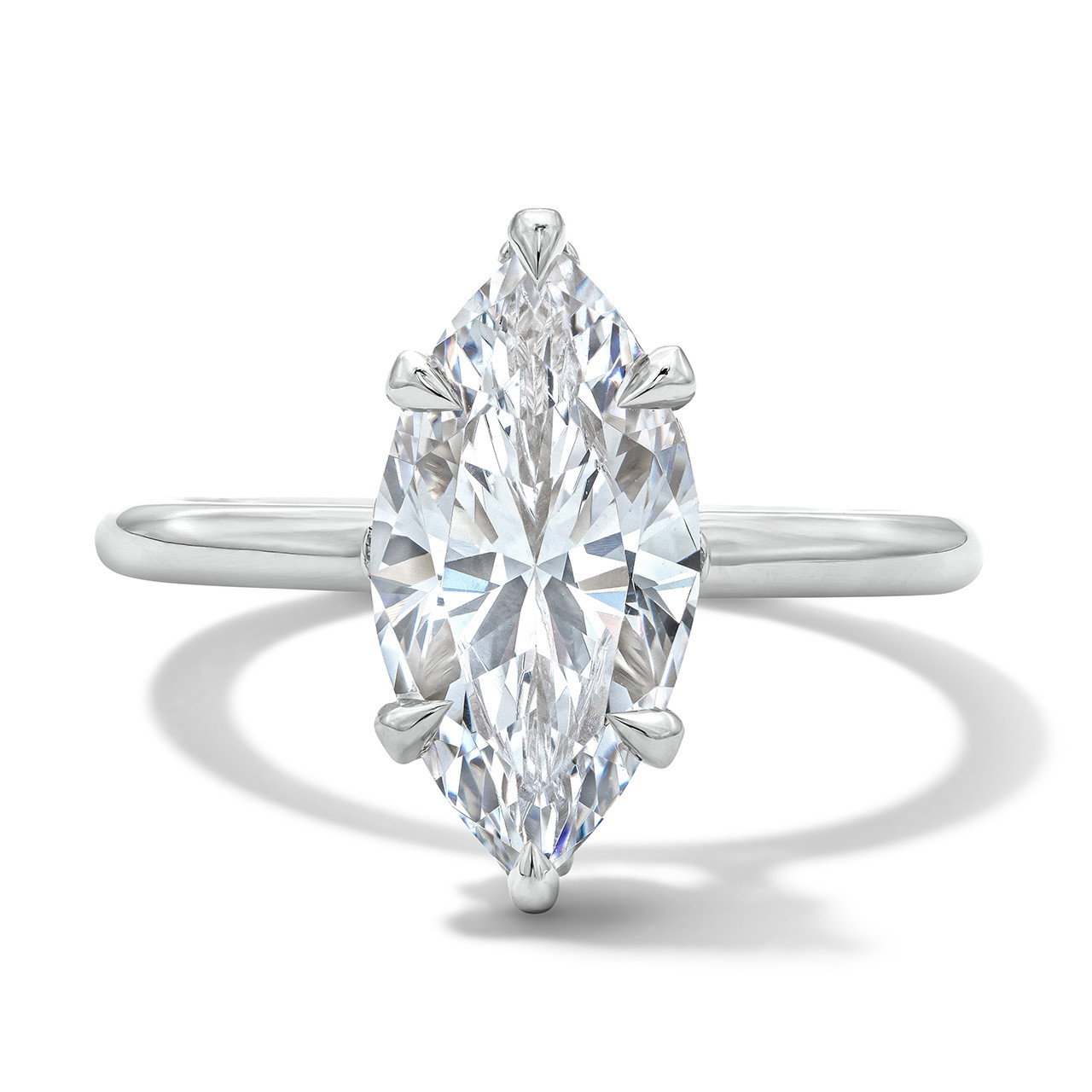 Michael M. Monarch Marquise Hidden Halo Solitaire Engagement Setting 0