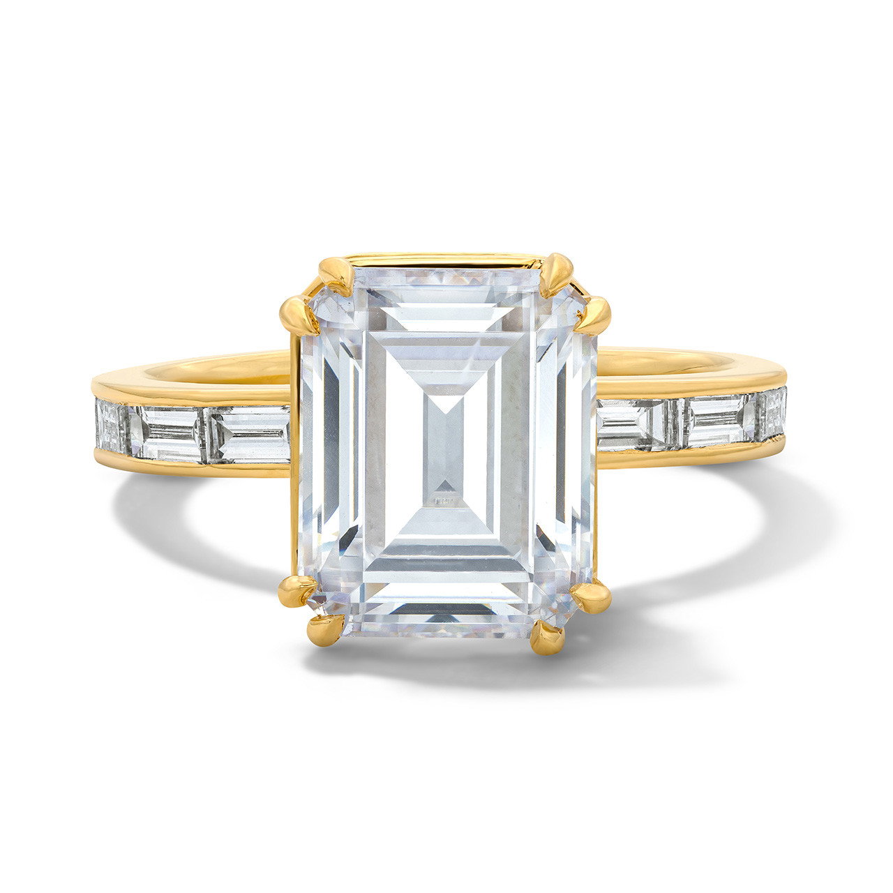 Michael M. Montage Double Prong Baguette Hidden Halo Engagement Setting 0