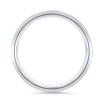 Matte Bevel Edge Wedding Band In White Gold 14K