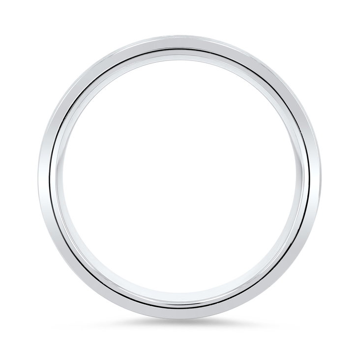 Matte Bevel Edge Wedding Band In White Gold 14K