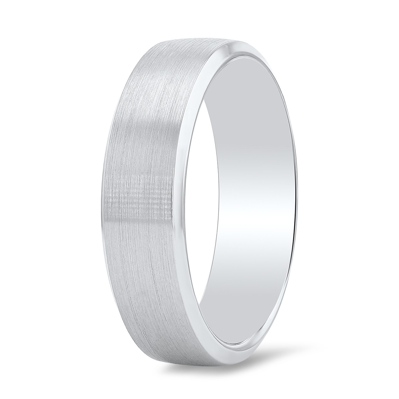 Matte Bevel Edge Wedding Band 1