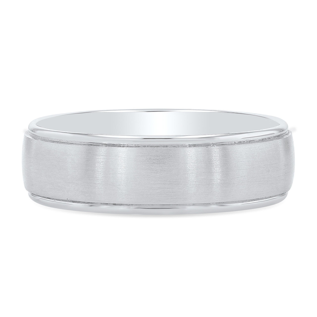 Satin Polished Edge Wedding Band 0