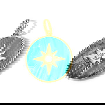 Malachite Diamond Large Starburst Charm 0