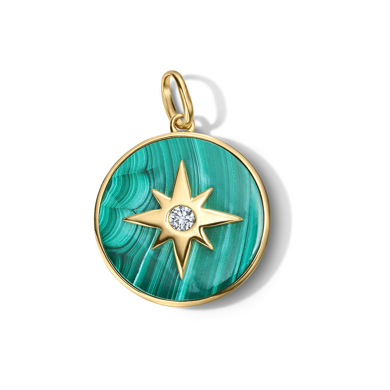 Malachite Diamond Large Starburst Charm 0