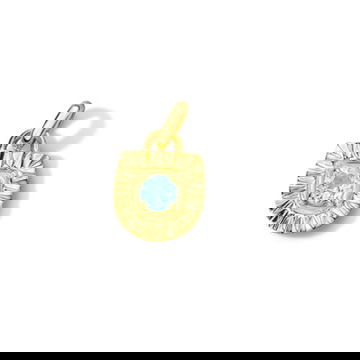 Aquamarine Shield Sunburst Charm 0