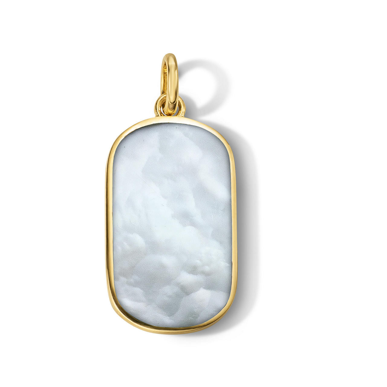 Mother of Pearl Dog Tag Charm 0