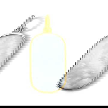 Mother of Pearl Dog Tag Charm 0