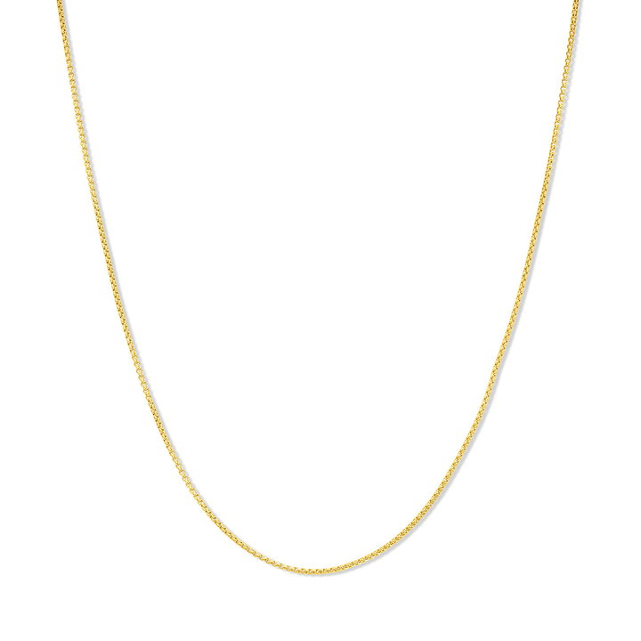 14K Gold Round Box Chain (18-inch) In Solid 14K Yellow Gold
