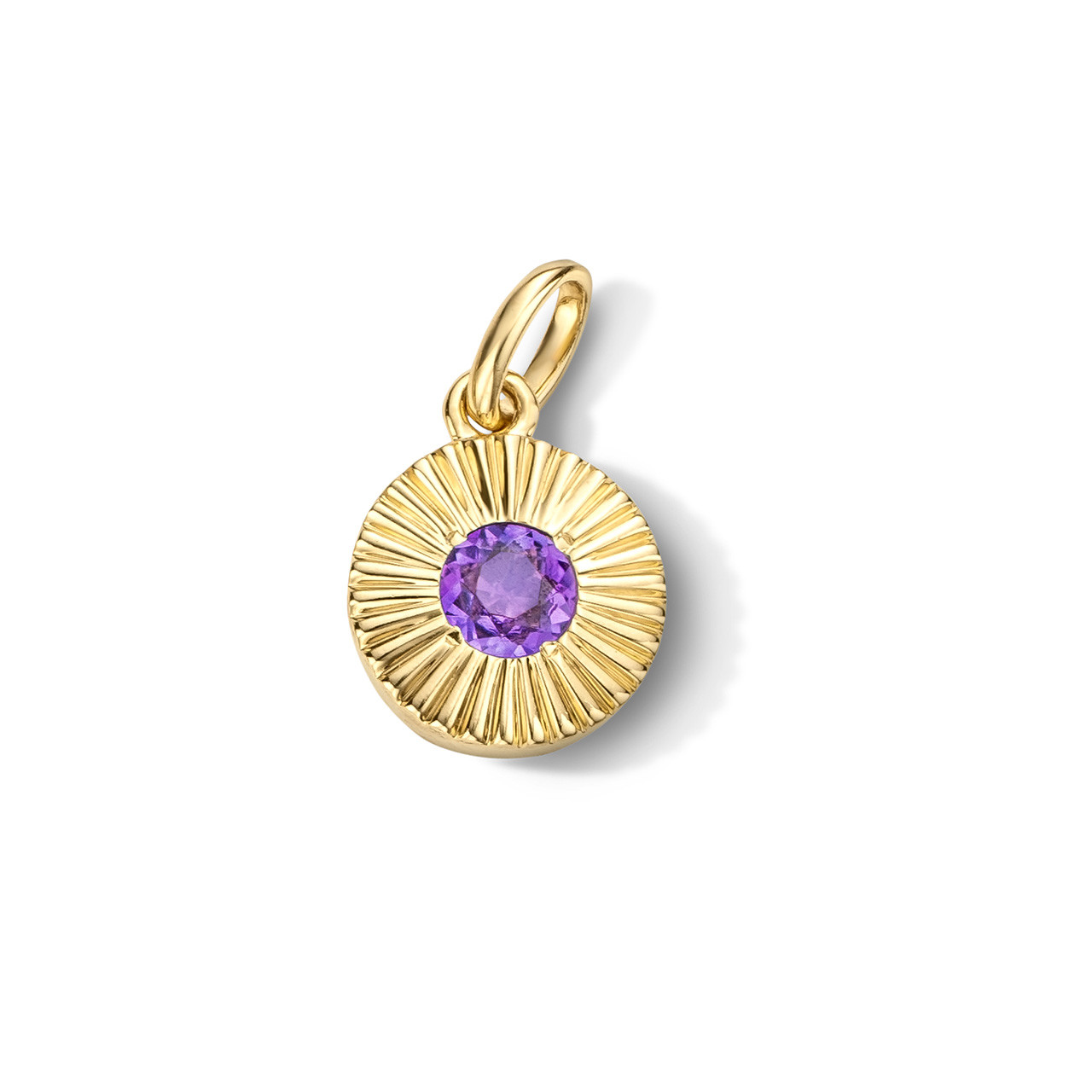 Amethyst Circle Sunburst Charm 0