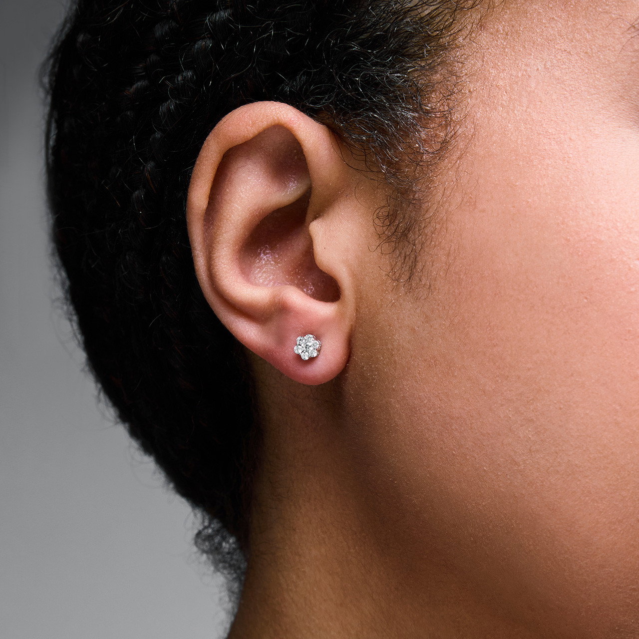 Cluster Diamond Stud Earrings 1