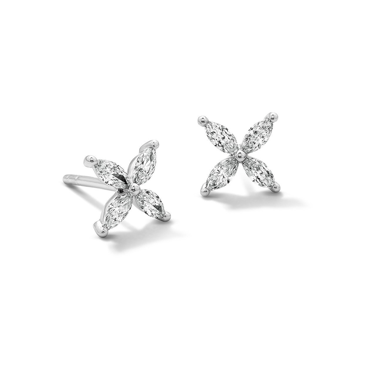 Marquise Diamond Cluster Stud Earrings 0