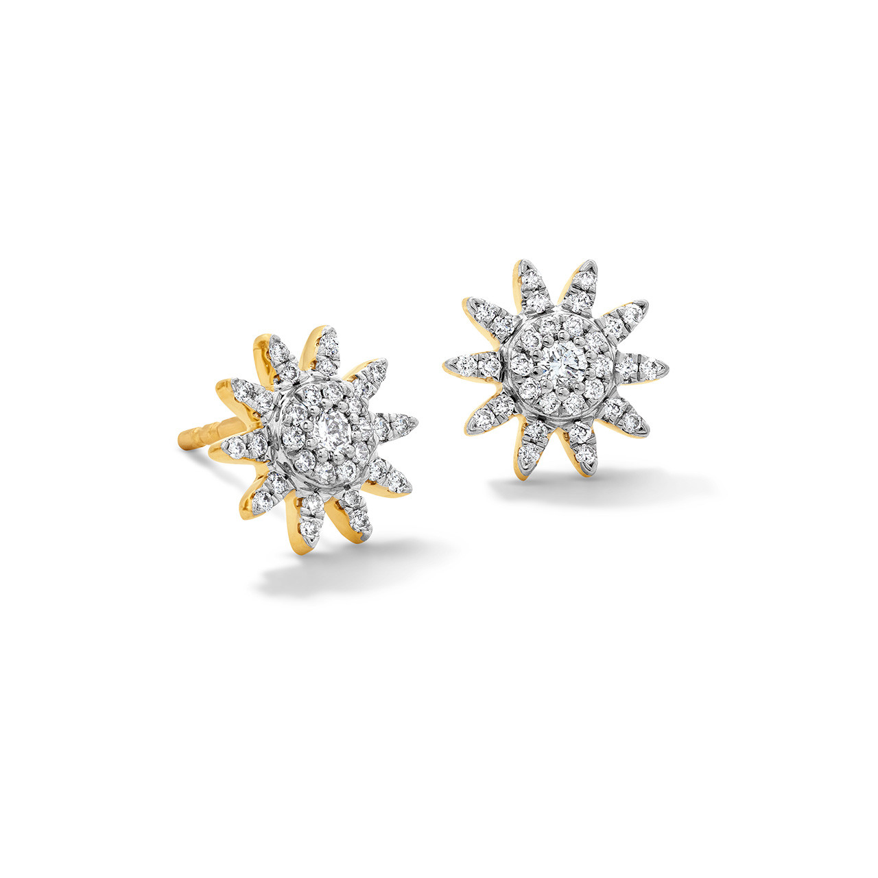 Diamond Sunburst Stud Earrings