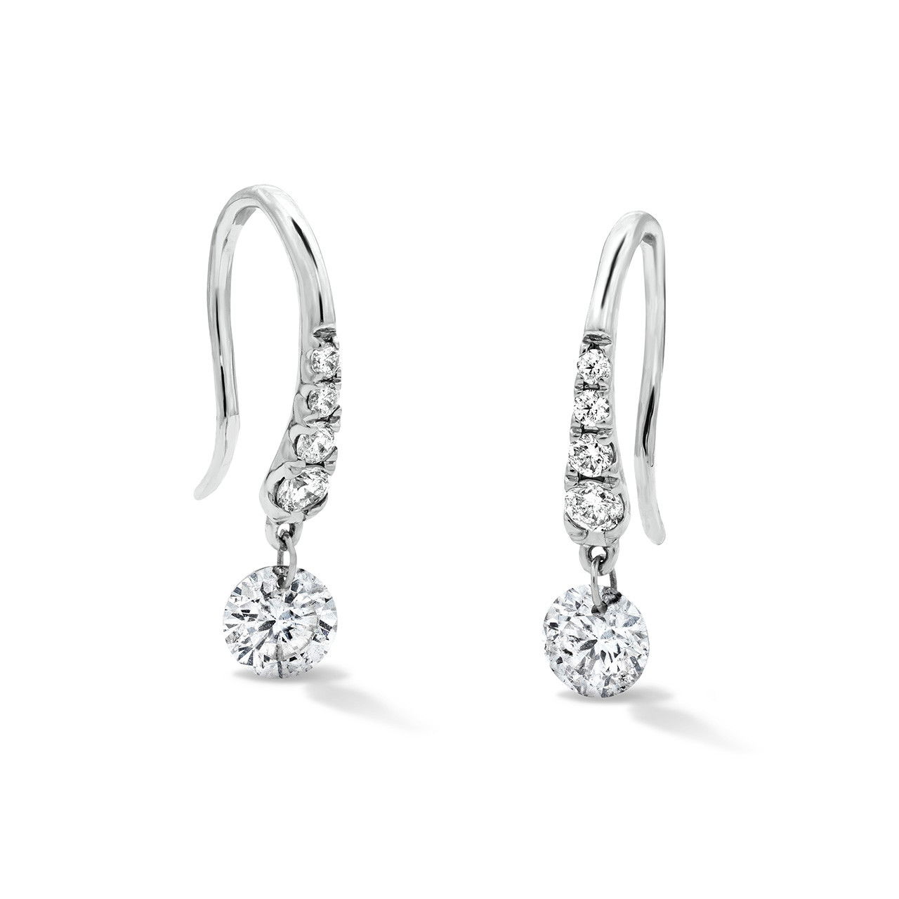 Floating Diamond Drop Earrings