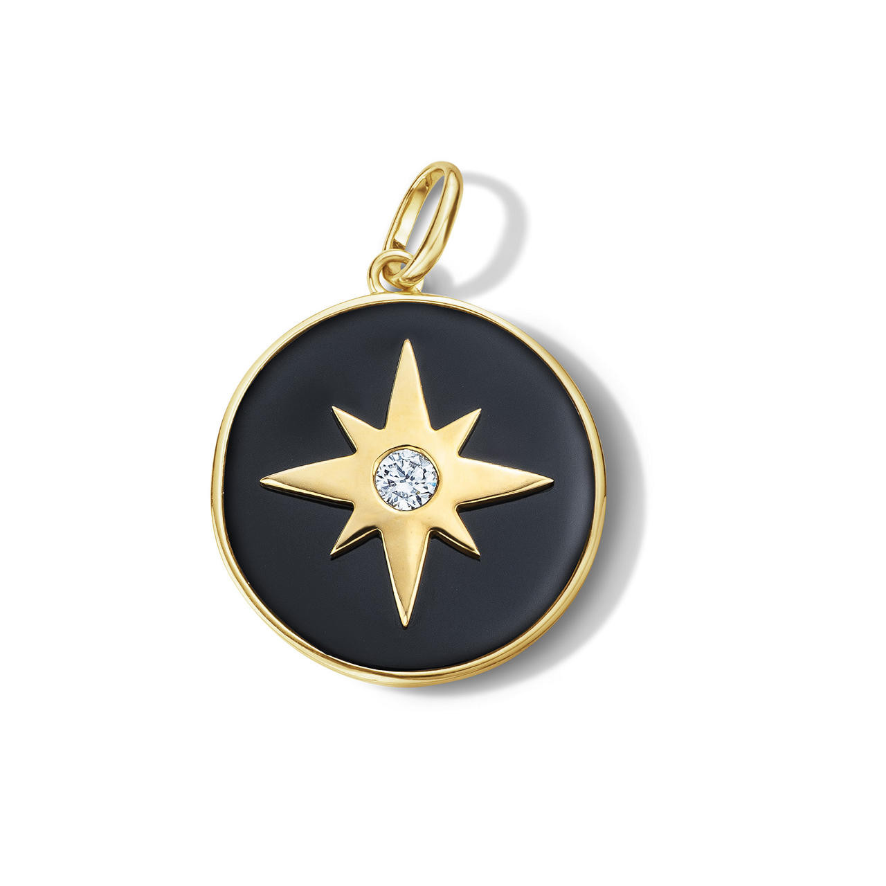 Black Onyx Diamond Large Starburst Charm 0