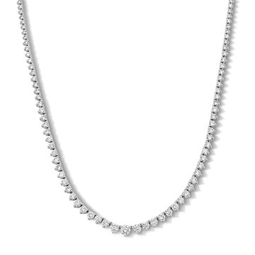 Graduated Lab Grown Diamond Riviera Necklace In White Gold 14K