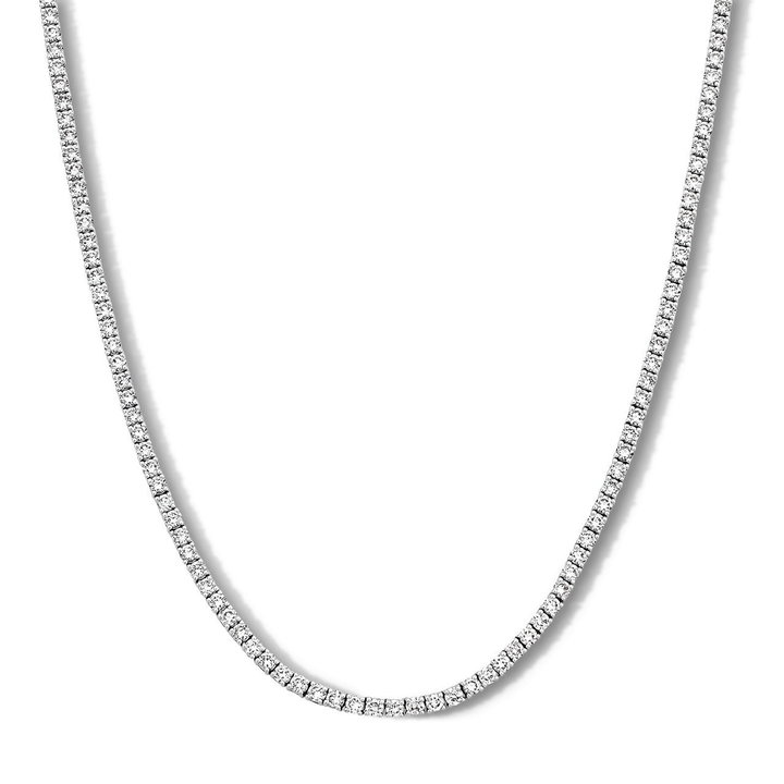 Classic Lab Grown Diamond Tennis Necklace In White Gold 14K