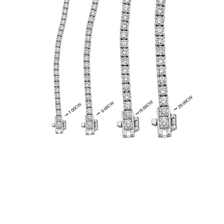 Classic Lab Grown Diamond Tennis Necklace In White Gold 14K