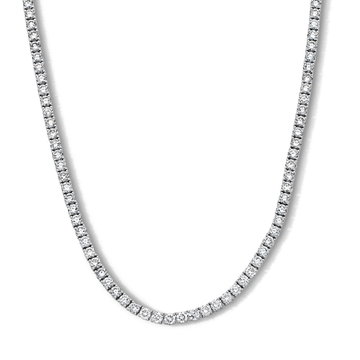 Classic Lab Grown Diamond Tennis Necklace In White Gold 14K