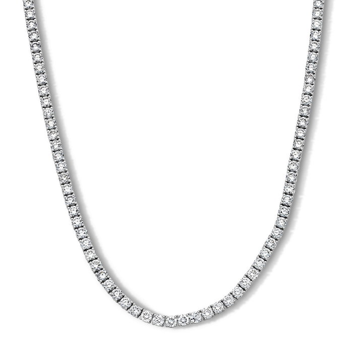 Classic Lab Grown Diamond Tennis Necklace In White Gold 14K