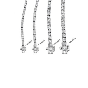 Classic Lab Grown Diamond Tennis Necklace In White Gold 14K