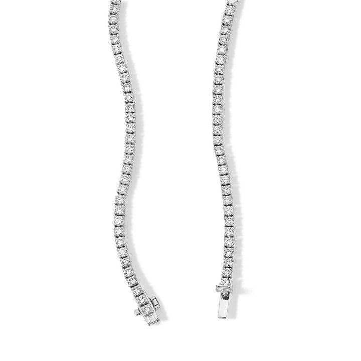 Classic Lab Grown Diamond Tennis Necklace In White Gold 14K
