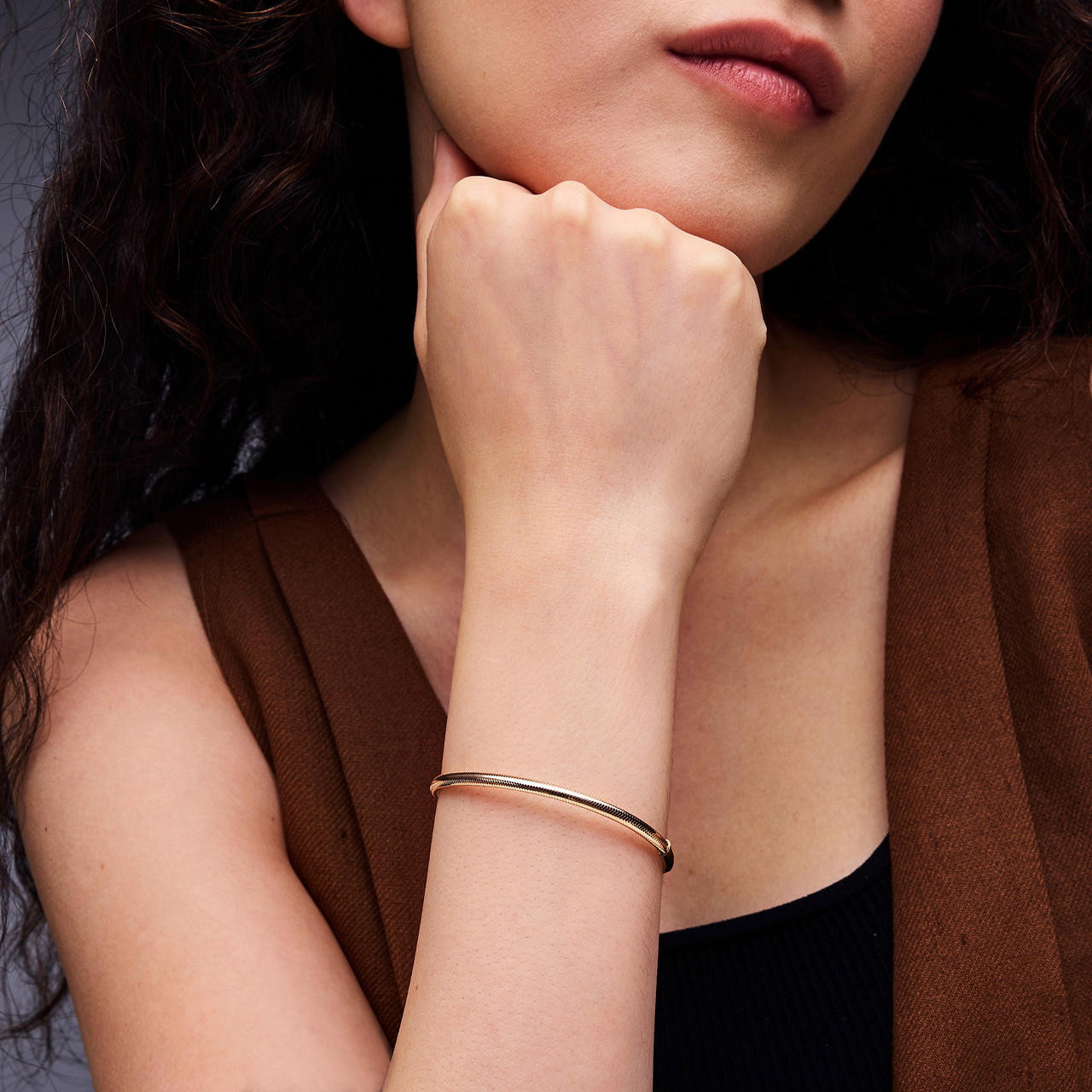 Gold Stretch Small Bangle Bracelet